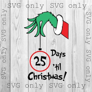 Christmas Countdown Svg, Days til Christmas SVG, Hand With Ornament Svg, Christmas Calendar Svg, Countdown to Christmas Svg, SVG Only