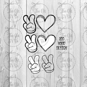 Peace Love SVG, Hand Peace Sign SVG, Hand Drawn Heart Svg, Love svg, Heart svg, Peace Sign,  Cricut Silhouette SVG, Instant Download svg