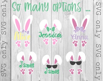 Bunny Name Frame Svg, Easter Svg, Bunny SVG, Easter Bunny SVG, Boy Girl Cute Easter Bunny Svg, Easter Cut File, Cute Bunny Svg, SVG Only