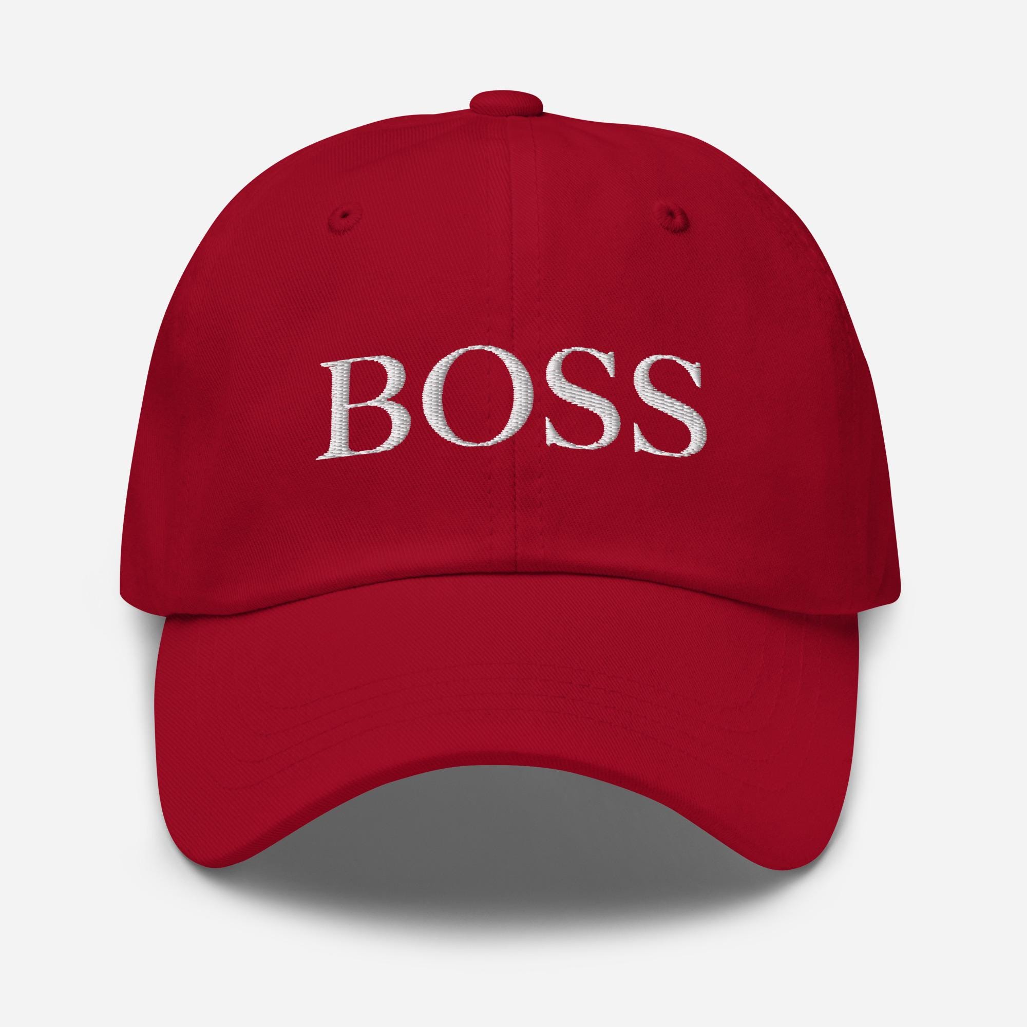 Boss Embroidered Cotton Dad Hat - Adjustable Strap, Unisex, Putty Color, One Size Fits Most