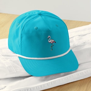Flamingo Golf Hat, Golf Rope Cap Custom Embroidered Hat , Golf Hat , Embroidery Logo Baseball Hat, Small Business Merch, Trendy, Golf Merch