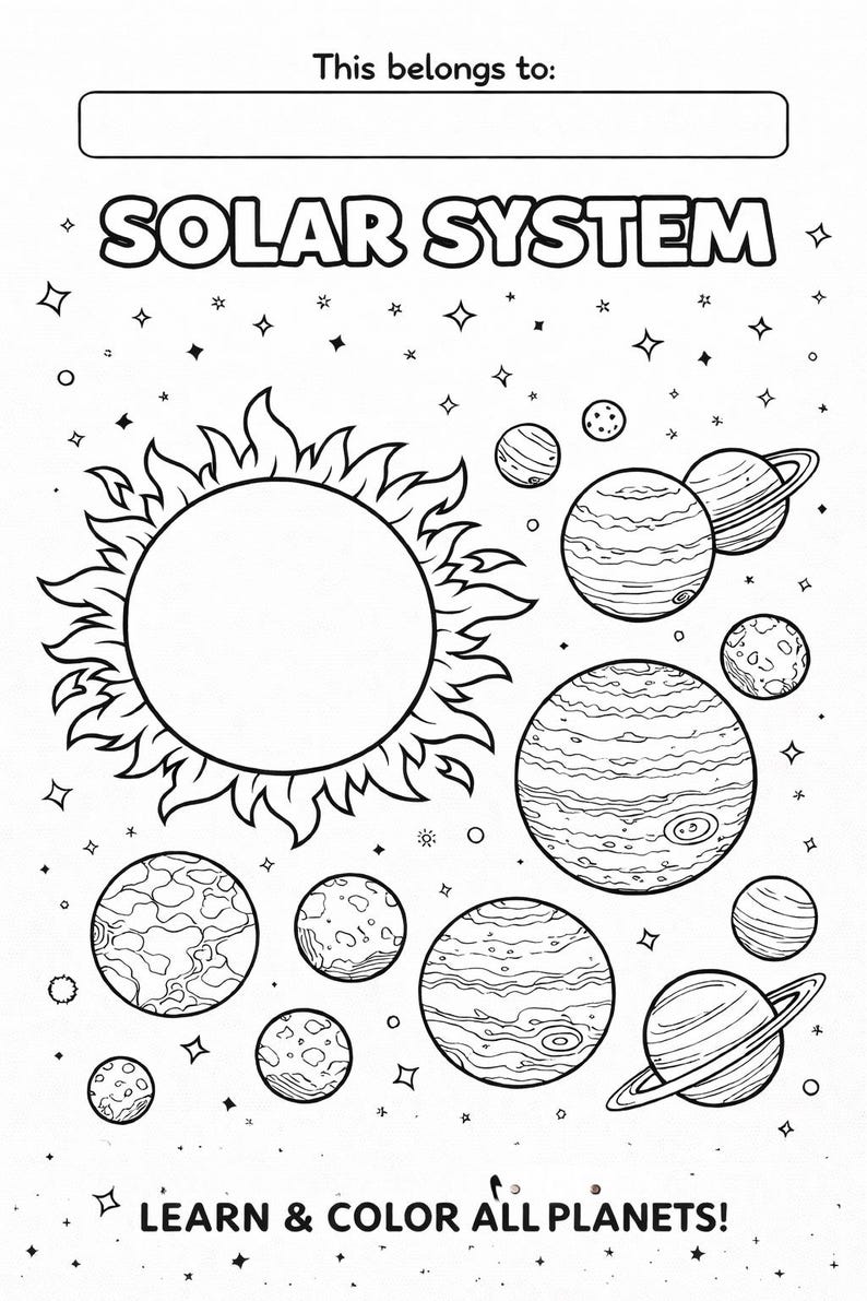 Solar System Coloring Book | Educational Planets Activity (PDF Download ...