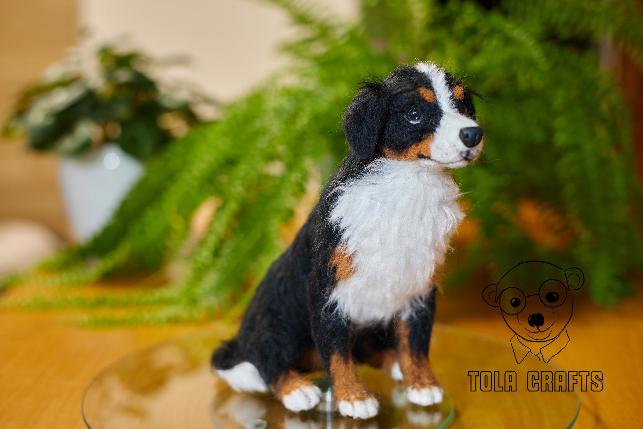 Needle Felted Bernese Mountain Dog OOAK - Etsy