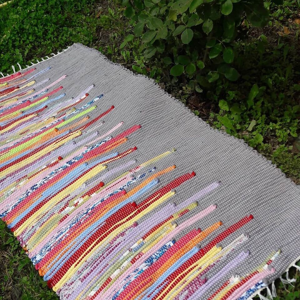 Long hallway rug runner Cotton rag rug Small gray area rug Etsy