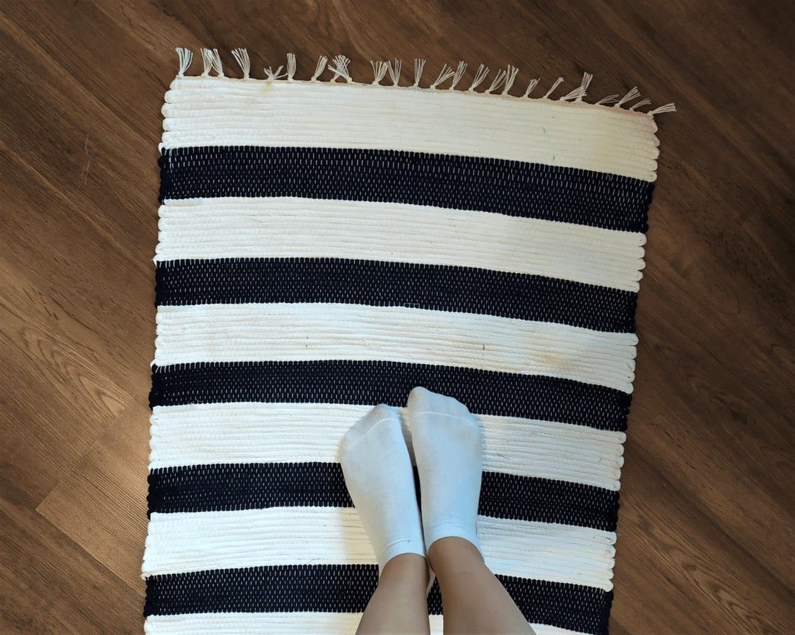 Blue and White Striped Runner Rug Long Entryway Marine Rag Etsy