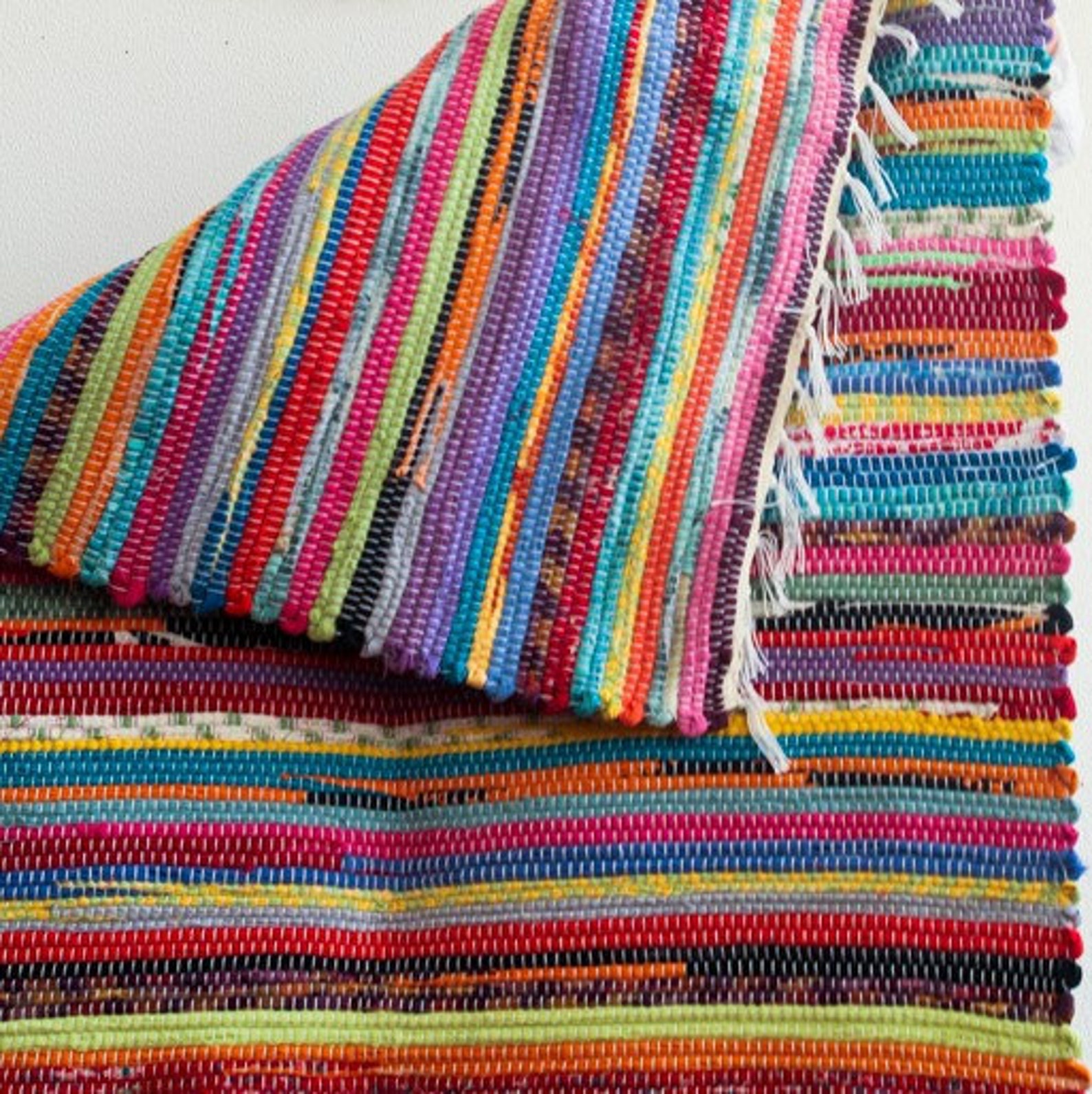 Farmhouse Multicolor Rag Rug Runner Hand Loomed Small Cotton Etsy