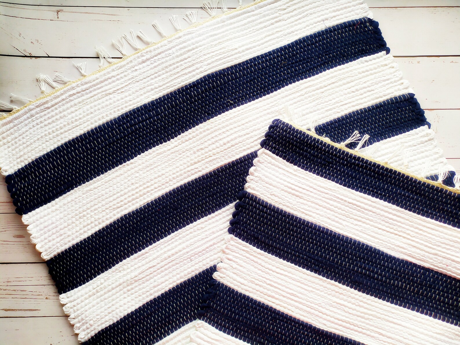 Blue and White Striped Runner Rug Long Entryway Marine Rag Etsy UK