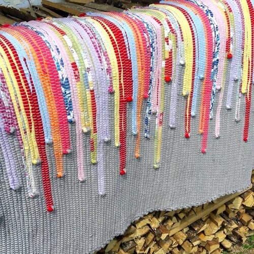 Bedside Rug Runner Gray Cotton Rag Rug Handmade Living Room Etsy