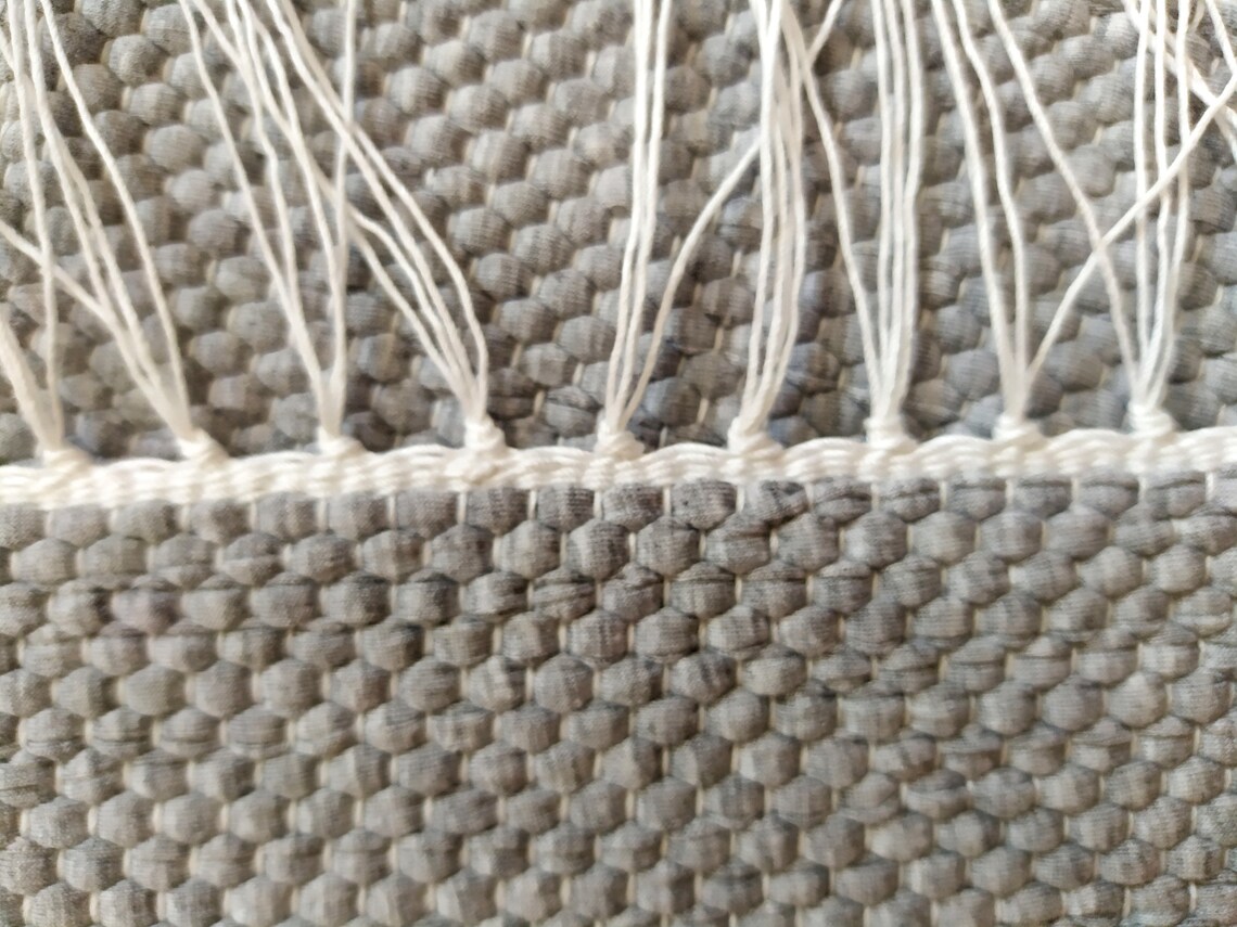 Grey chair pads for dining chairs Hand woven cotton square | Etsy