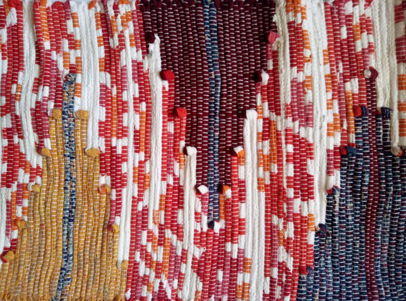 Red Runner Rug Hand Woven Rag Rug Cotton Bath Rug Boho Area Etsy