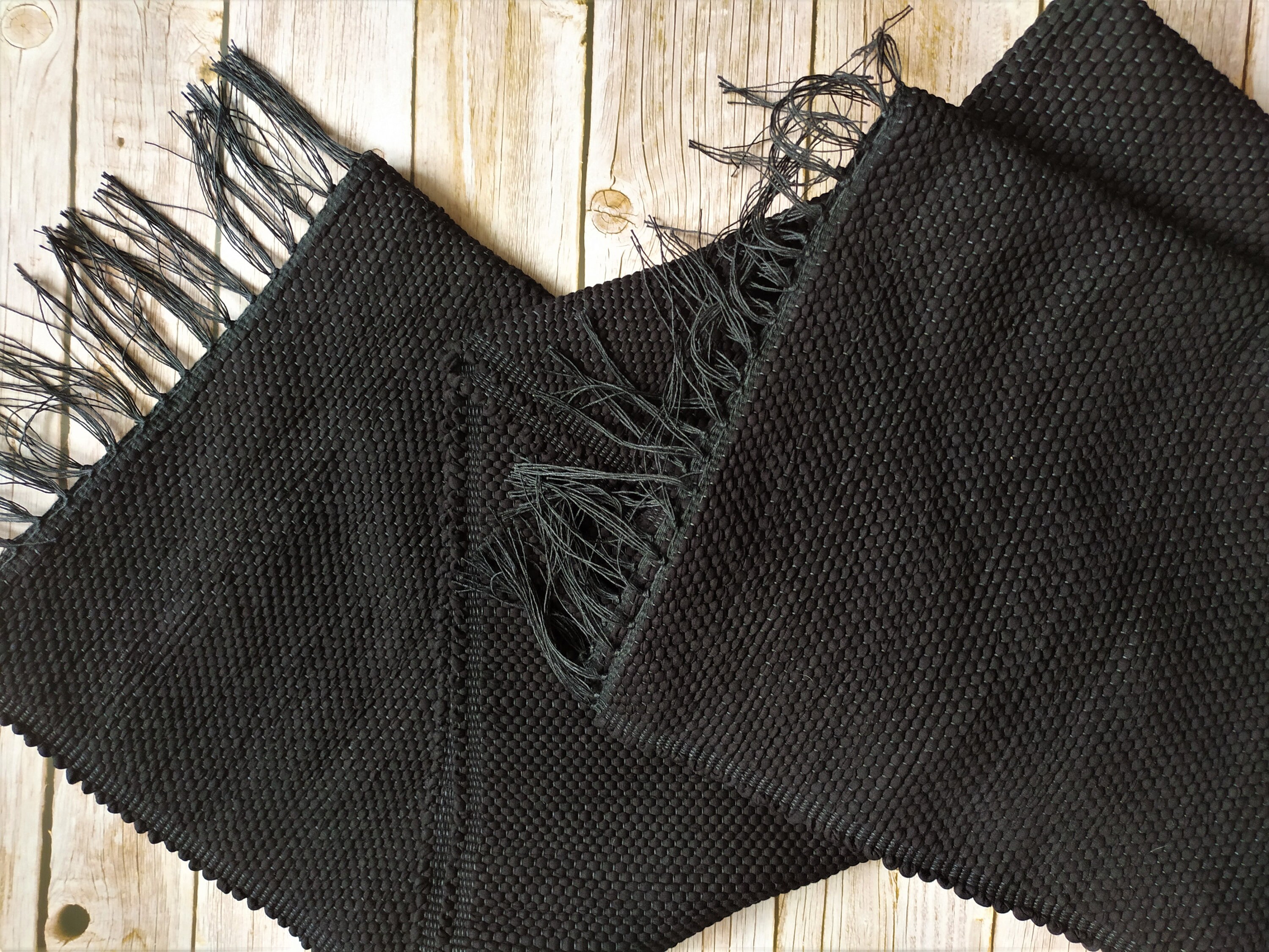 Black Cotton Runner Rug 2x6 for Kitchen Bathroom Mat With or Etsy