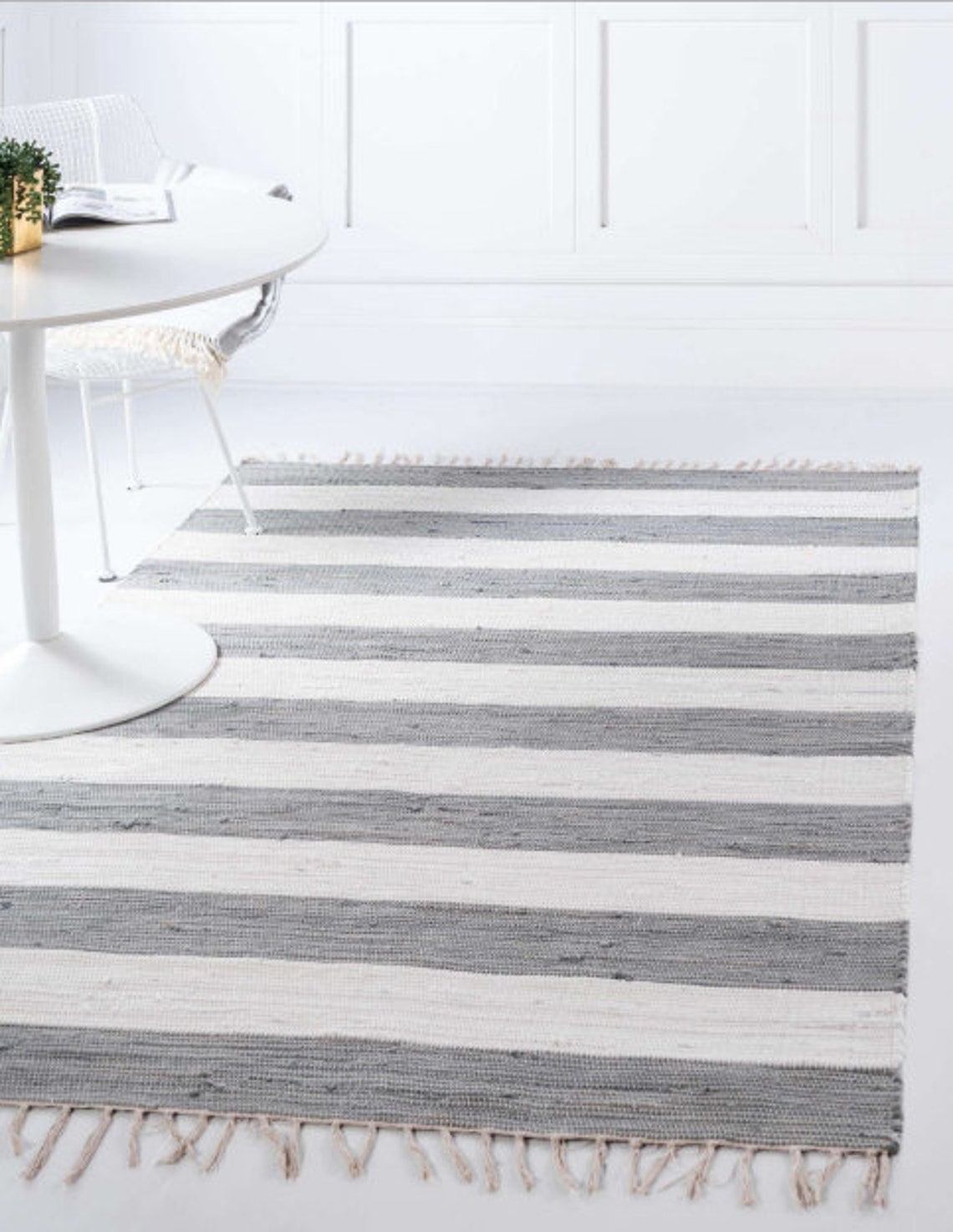 Long runner rug Kitchen rag rug Small grey area rug Etsy