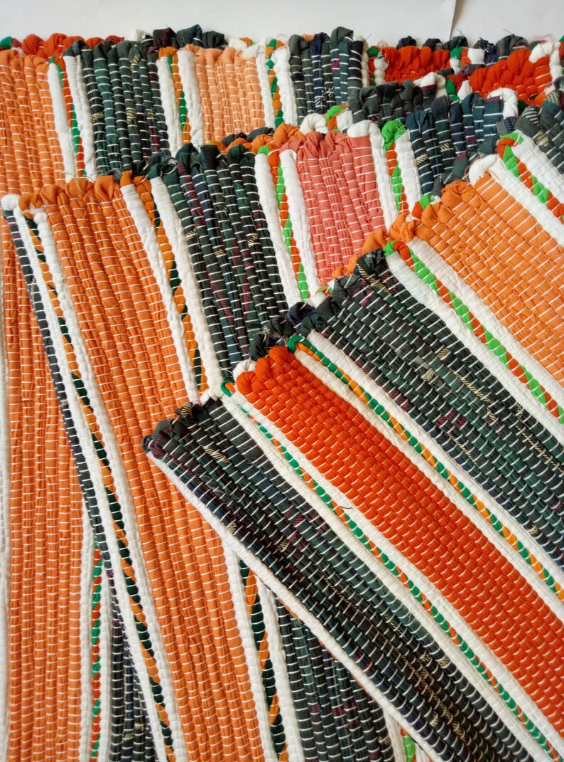 Hallway Runner Rug Striped Cotton Area Nursery Rag Image 0