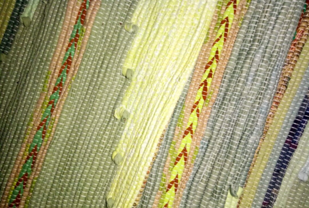 Hand Woven Cotton Rag Rug Green Area Rug Handmade Runner Etsy