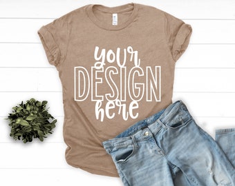 Download Tan Shirt Mockup Etsy
