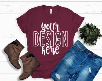 Maroon Shirt Mockup Etsy