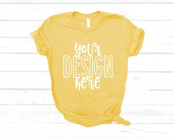 Bella Canvas 3001 Heather Mustard Mockup T Shirt Mockup Etsy