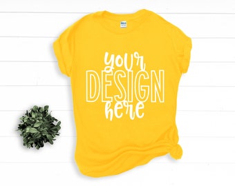 Download Yellow Shirt Mock Up Etsy
