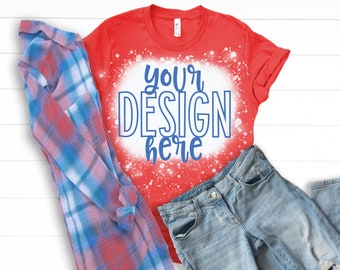 Bleached Tee Mock Up Etsy
