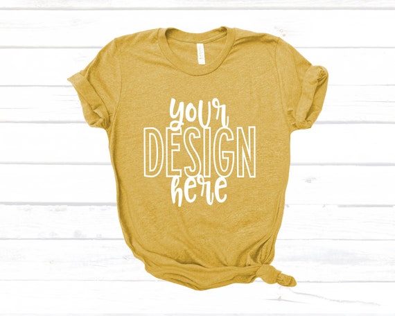 Bella Canvas 3001 Heather Mustard Mockup T Shirt Mockup Etsy