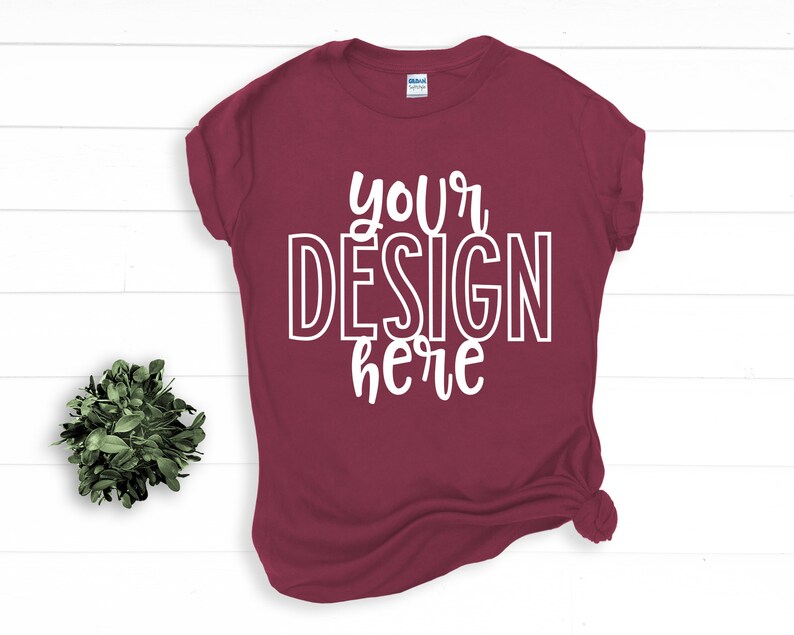 Download Gildan MAROON Flatlay T-shirt Mockup Soft style mock up by The | Etsy
