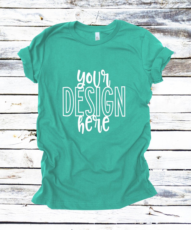 Bella Canvas Mockup Bella Canvas 3001 Teal Mockup Tshirt Etsy