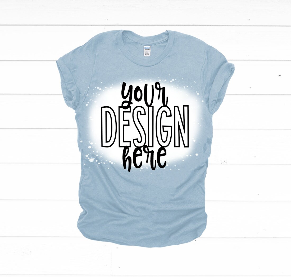 Download Bleached shirt Mockup Gildan Softstyle Heather Indigo Blue ...