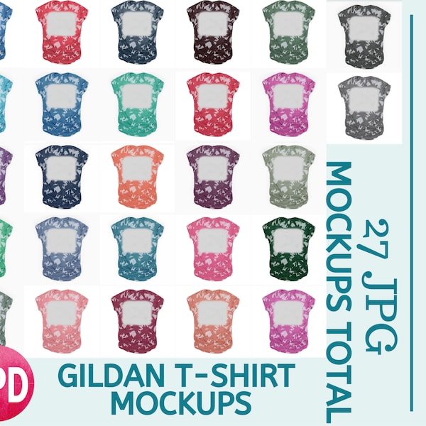 Shirt Mockup Bundle, Gildan Tie Dye BLEACHED Heather Colors Mockup Bundle,  Shirt Mockups, Gildan Mock up, Flatlay bundle by Printed Pelican