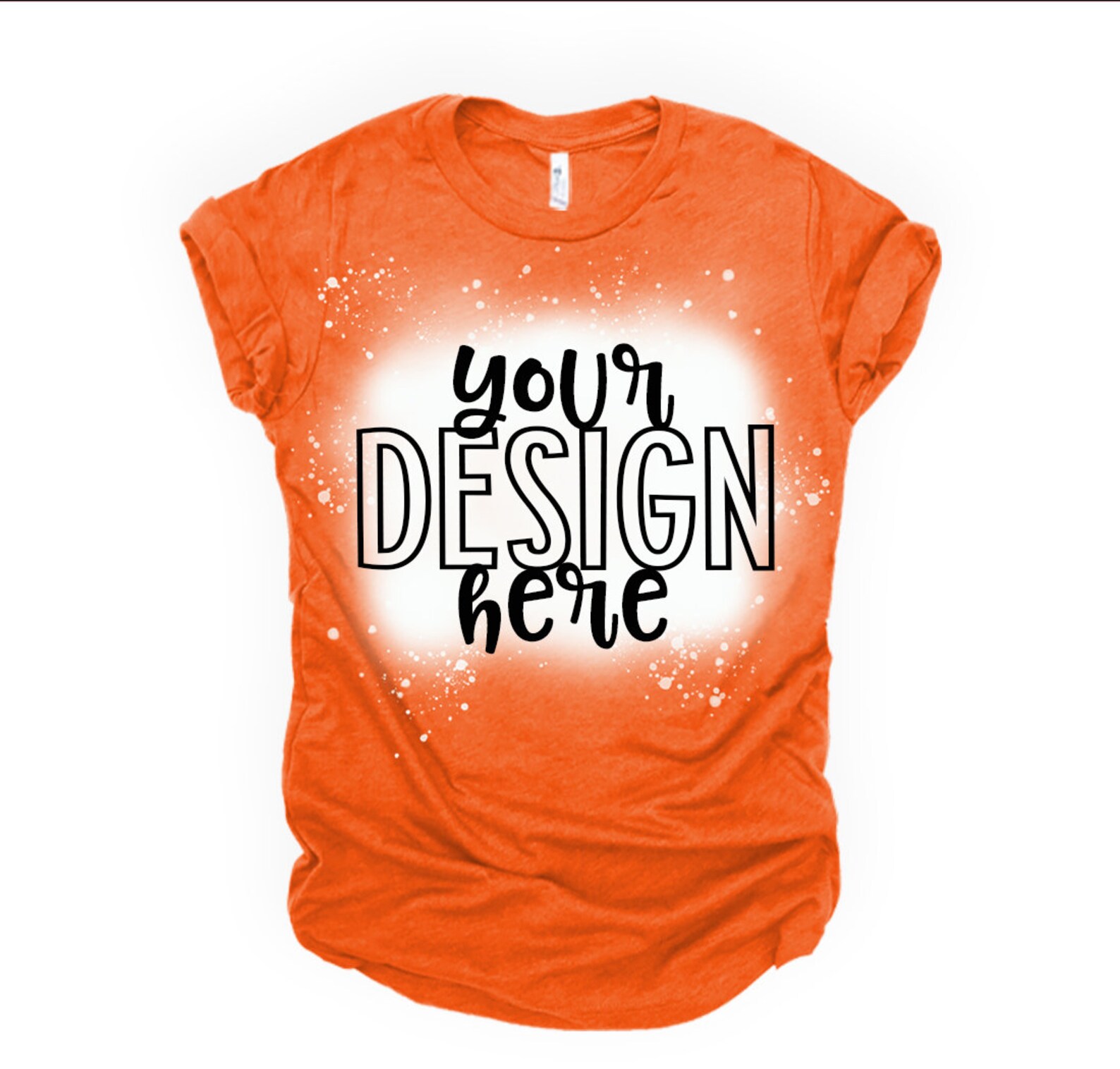 Download Bleached shirt Mockup 3001 Bella HEATHER ORANGE bleached ...