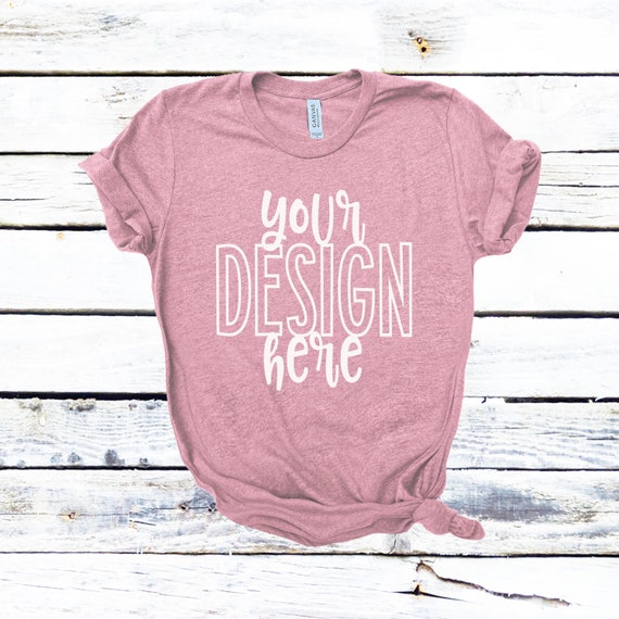 Bella Canvas 3001 Heather Orchid Mockup T Shirt Mockup Etsy