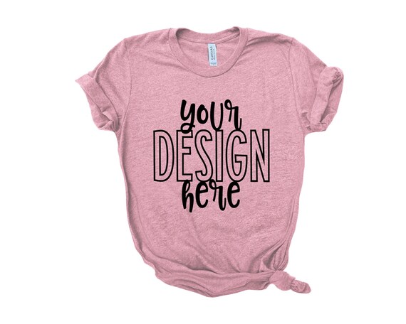 Bella Canvas 3001 Heather Orchid Mockup T Shirt Mockup Etsy