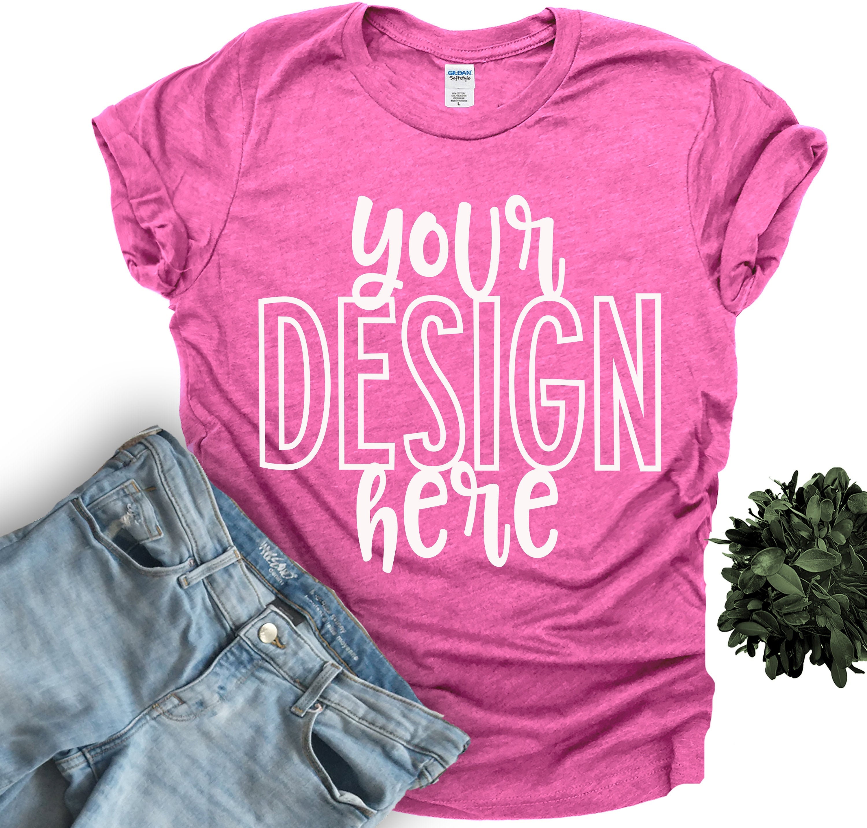 Gildan Soft Style HEATHER BERRY Mockup 