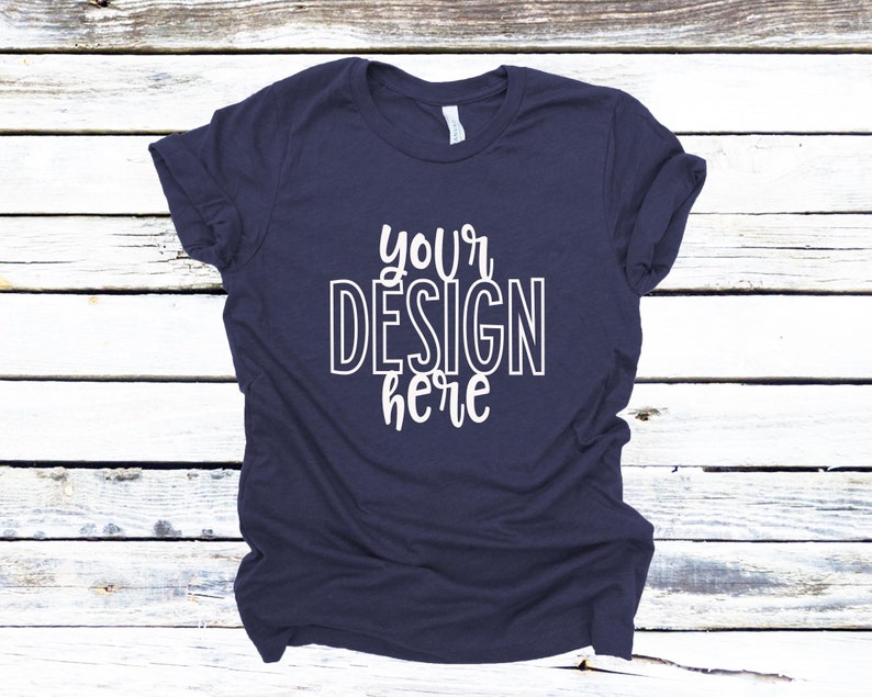 Download Bella Canvas 3001 Heather Navy Flatlay Mockup Bella Canvas ...