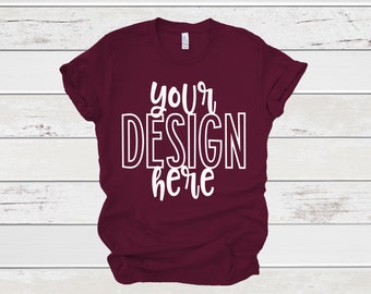 maroon shirt with white print