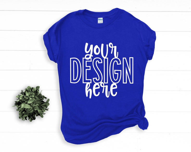 Gildan ROYAL BLUE Flatlay T-shirt Mockup Soft Style Mock up by - Etsy