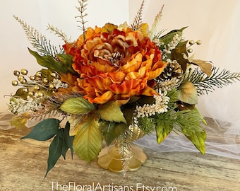 Artificial Fall Floral Arrangement | Autumn Floral Arrangement | Fall Floral Centerpiece | Thanksgiving Floral Centerpiece