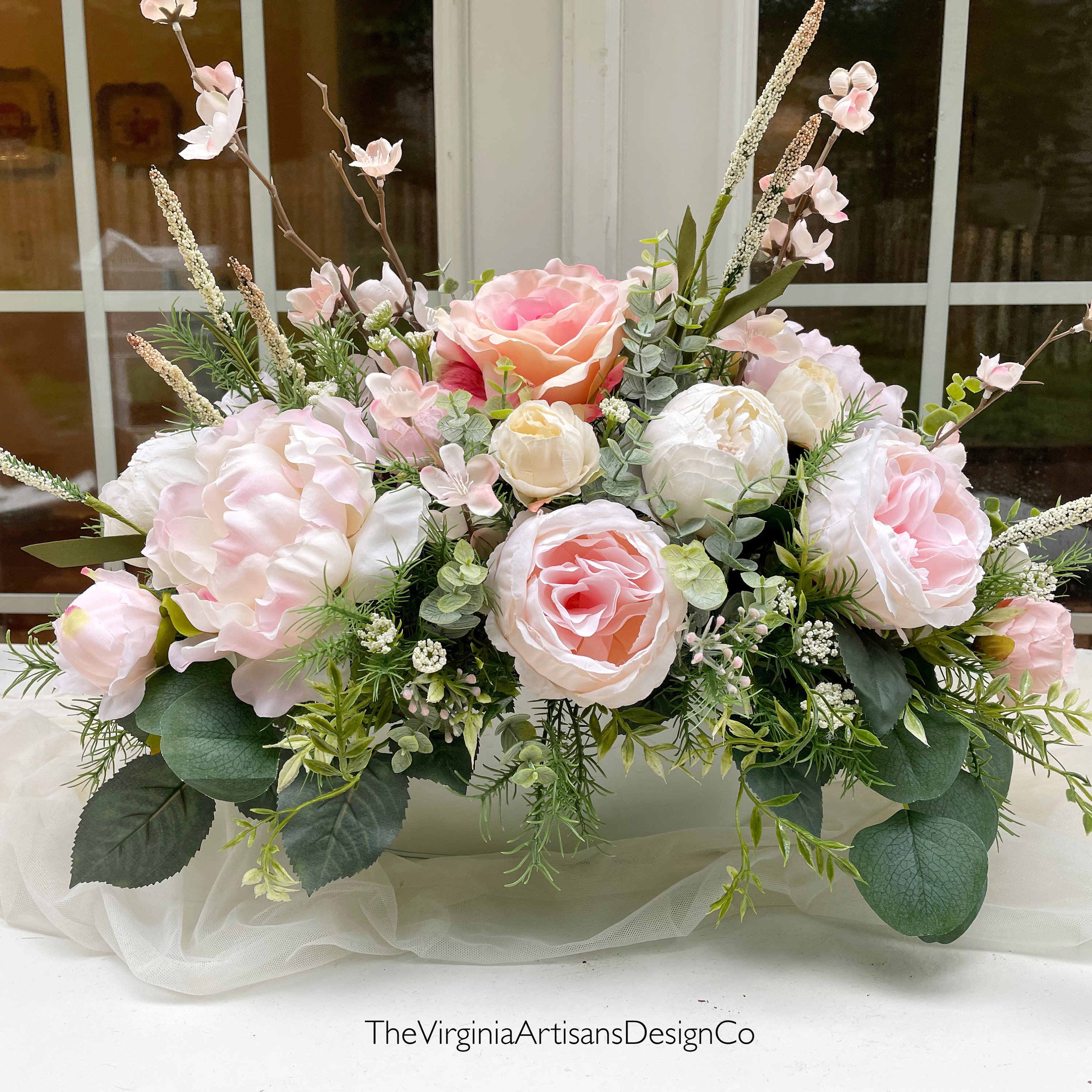 Blush/pink Faux Floral Arrangement Pink Floral Arrangement Blush