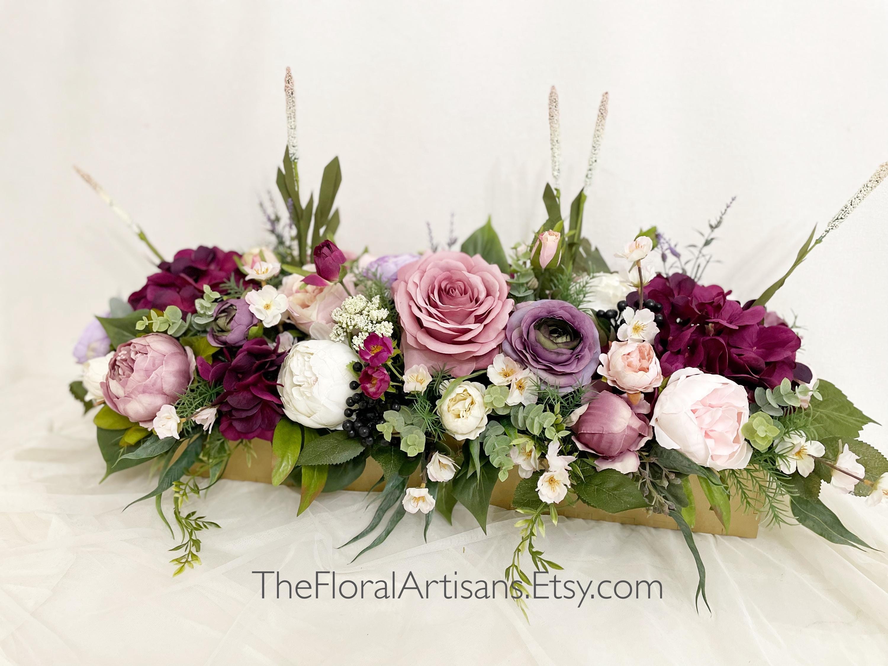 Mauve Purple Floral Centerpiece