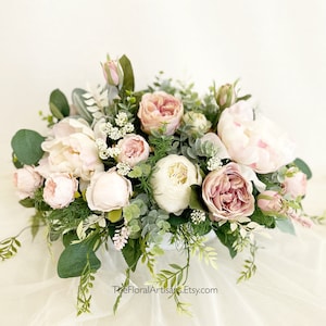 FULLER FLORAL VERSION - English Cottage Style Floral Arrangement | Pink Floral Arrangement/ French Country Floral Arrangement