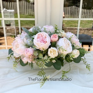 BEST SELLER, Farmhouse Style Floral Arrangement | Spring Floral Arrangement | Blush Floral Centerpiece,French Country | Wedding Centerpieces