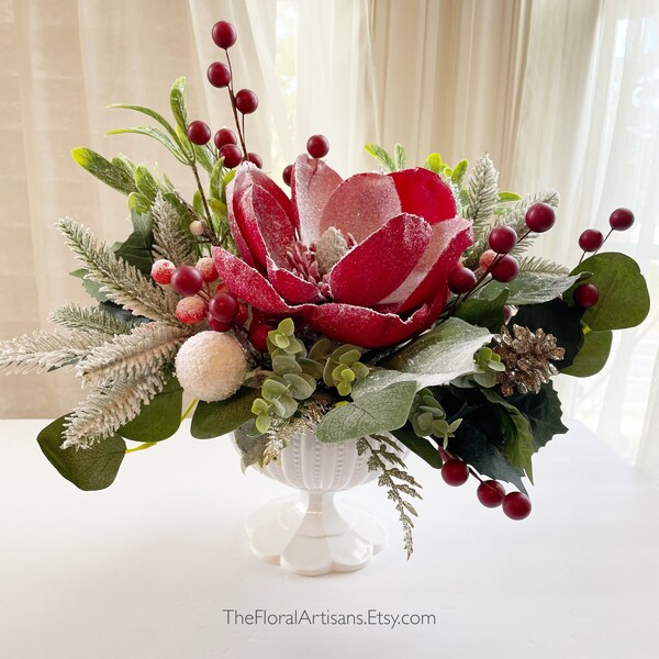 Christmas Floral Arrangements Etsy