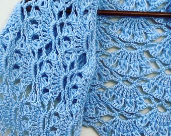Lite Long Loop Shell Shawl Crochet Pattern