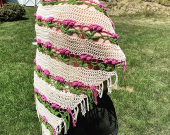 Tulip Bouquet Shawl Crochet PATTERN