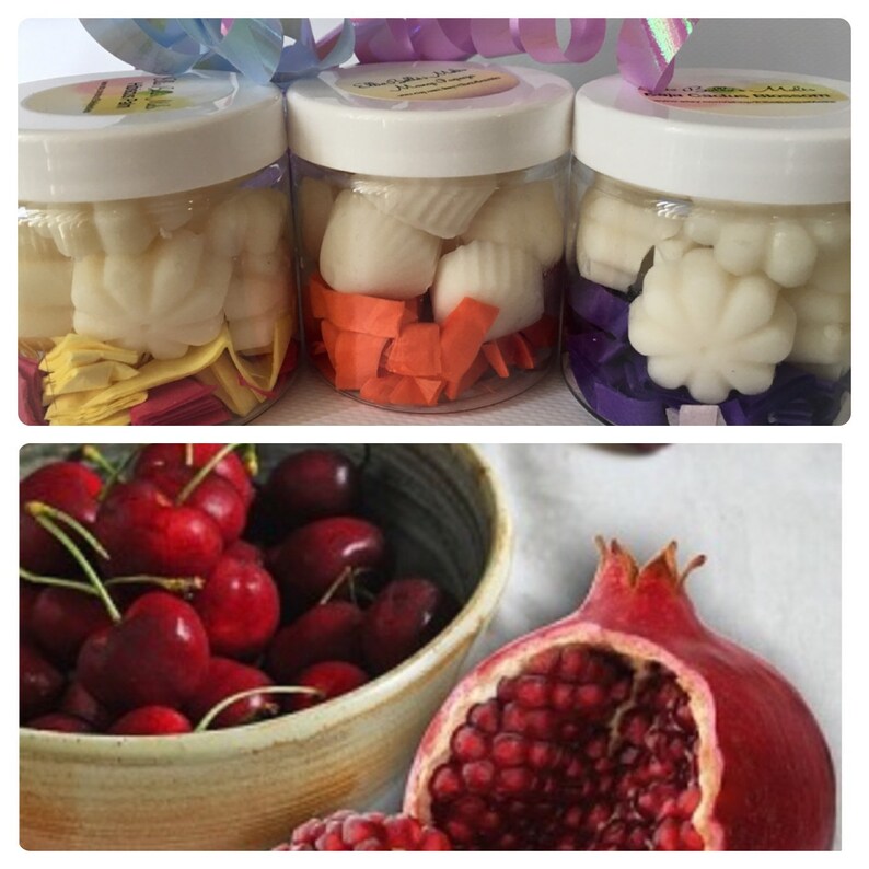 Cupcake or Flower Melts Cherry Pomegranate 100/% Wax Melts ~ No Dye Added ~ Vegan ~ 10 Seashell