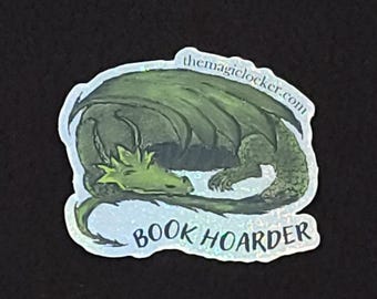 Holographic Book Dragon Premium Vinyl Sticker