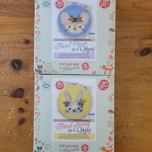 Needle Felting Hoop Kit-Bunny or Mouse