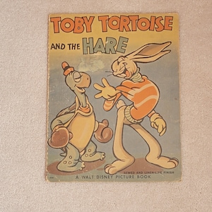 Walt Disney&#39;s Toby Tortoise and the Hare Linen-Like book 1938