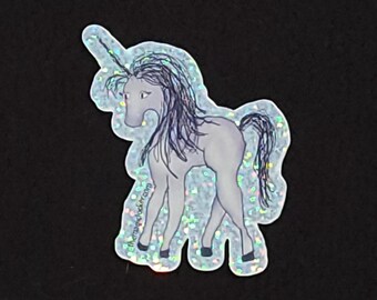 Glitter Unicorn Premium Vinyl Sticker