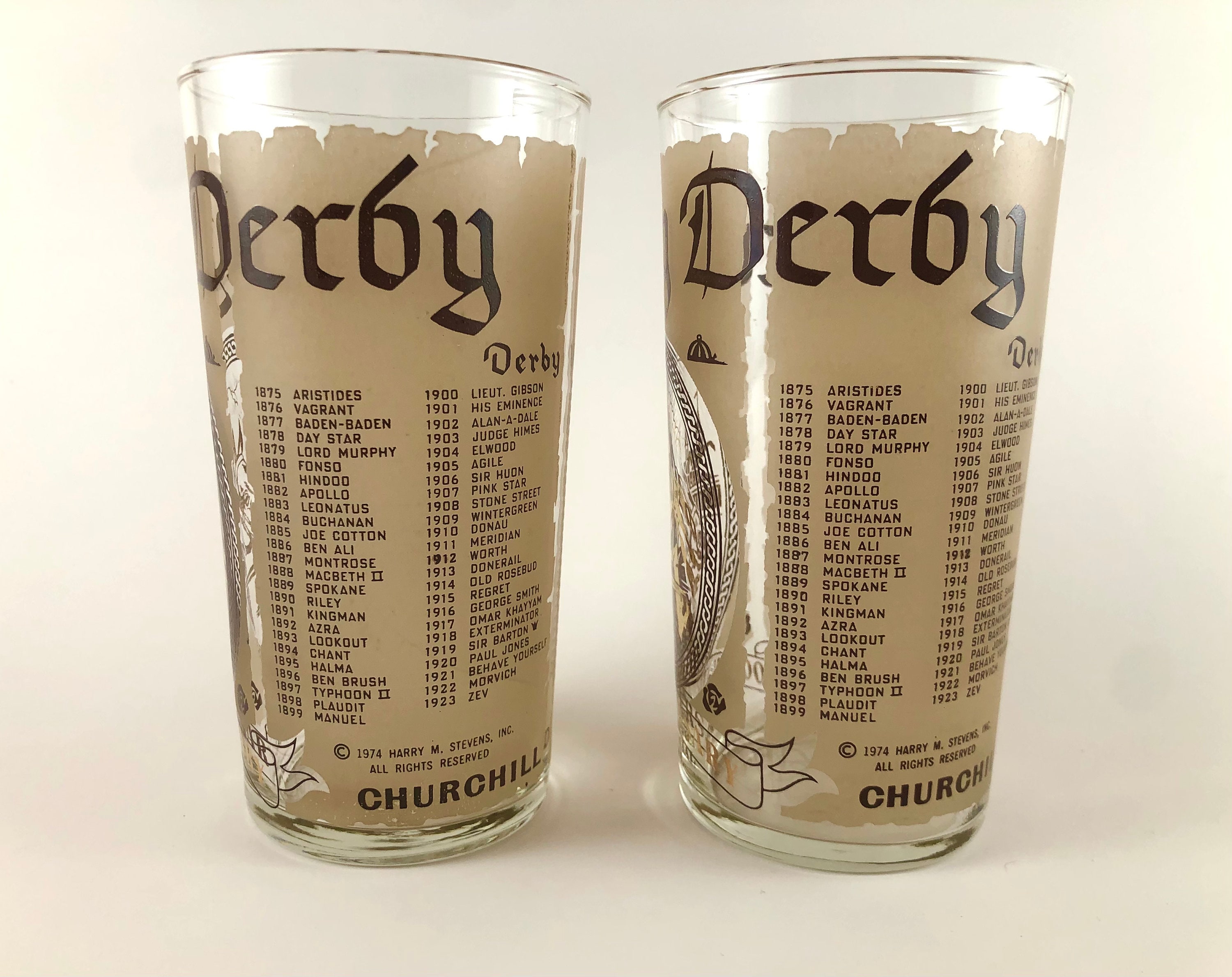 Vintage 100th Anniversary 1974 Kentucky Derby Glasses Etsy