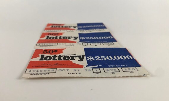 Vintage New York Lottery Tickets - 1975 - 250k Jackpot